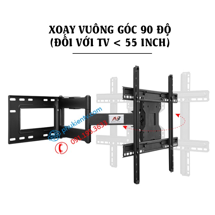 [Xoay 90 Độ] Giá Treo Tivi Xoay Vuông Góc NB SP2 40 - 70 Inch Khung Treo Tivi - Cao Cấp Chính Hãng