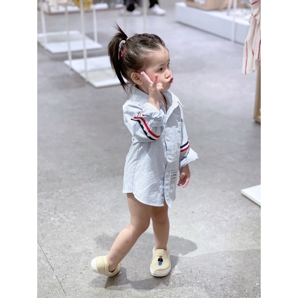 Áo somi Thom browne cho bé , áo dài tay nam nữ unisex , Kid_genZ