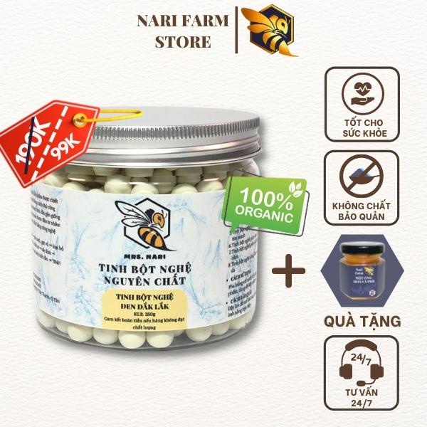 Tinh bột nghệ viên nguyên chất 50g-250g Nari Farm - Tinh bột nghệ đen tự nhiên