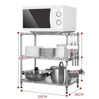 Kệ inox - kệ đồ nhà bếp - kệ lò vi sóng 3 tầng