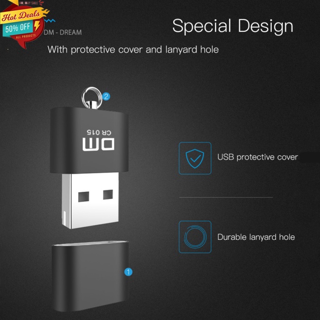 Đầu Đọc Thẻ Nhớ TF Mini Tốc Độ Cao Bằng Kim Loại