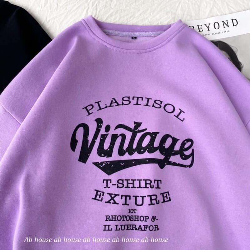 Áo nỉ Vintage vảy sơn tím(ảnh thật mẫu mặc) | BigBuy360 - bigbuy360.vn
