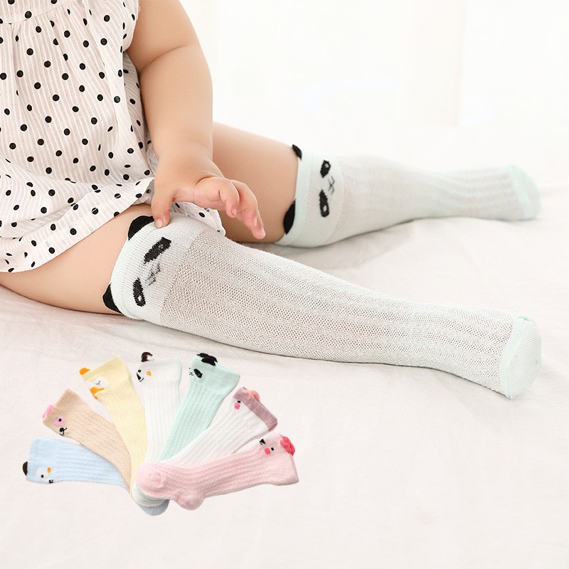 Set 6 đôi tất vớ lưới dài cho bé sơ sinh hình gấu trúc chất cotton mỏng nhẹ, cực thoáng, thoải mái - Nắng Của Mẹ_GAUTRUC