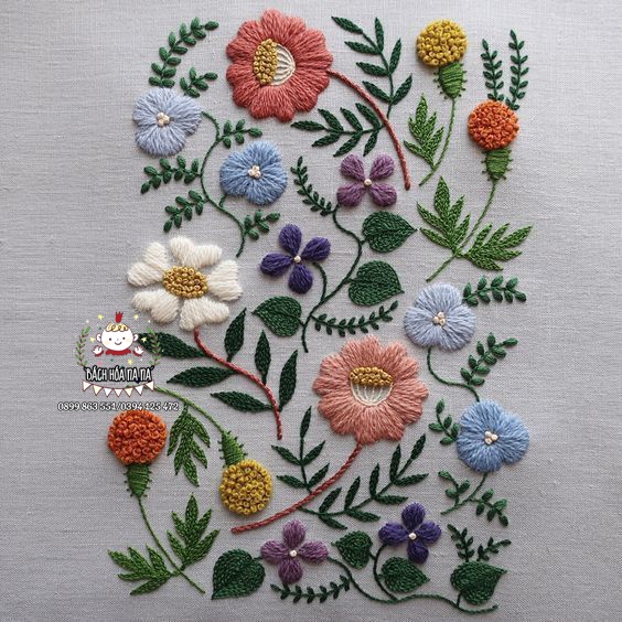 Kit Thêu Tay Tranh Hoop Hoa trang trí DIY Handmade Phong cách Trang Nhã Hàn Quốc Nguyên Liệu Thêu - Bách hóa Na Na
