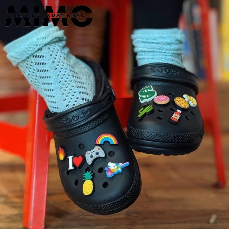 [Tặng 10 jibit] - Sục Clasic màu đen, dép sục nhựa đi mưa, êm nhẹ, bền đẹp, chống trơn trượt cho nam nữ