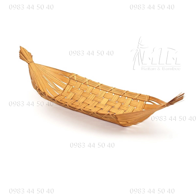 Khay tre l Đĩa tre thuyền hun khói - trang trí đồ ăn, trang trí sản phẩm.