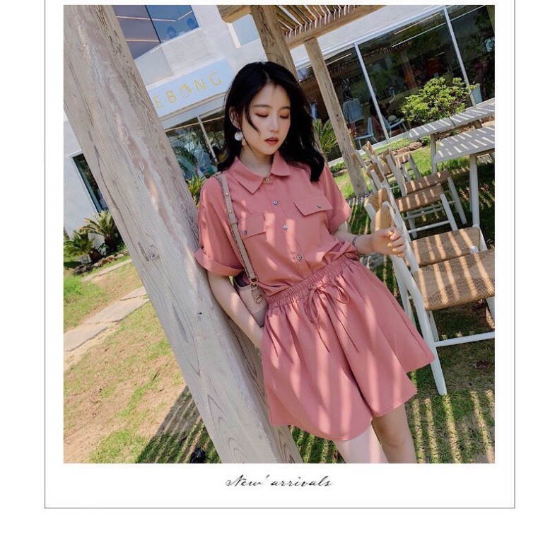 Sét áo đũi sơ mi cổ đức 2 màu siu xinh luôn ạ - Chất đũi  trơn QC siu mát  Quần from rộng trẻ trung mặc cực thoải mái ul