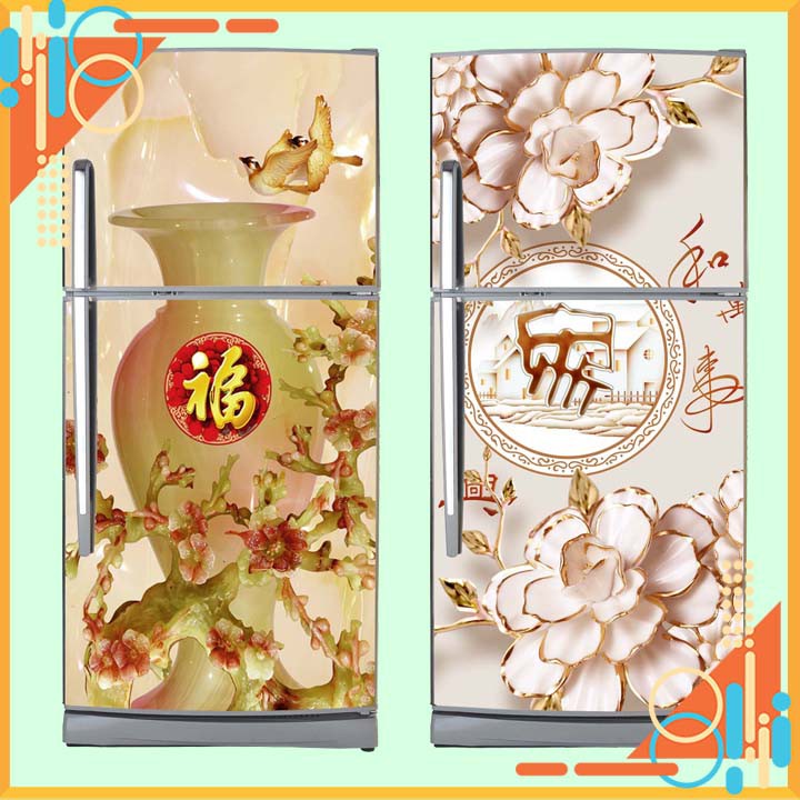 [FREESHIP] 🌫️Giấy dán tường tủ lạnh hoạ tiết 3D🌫️