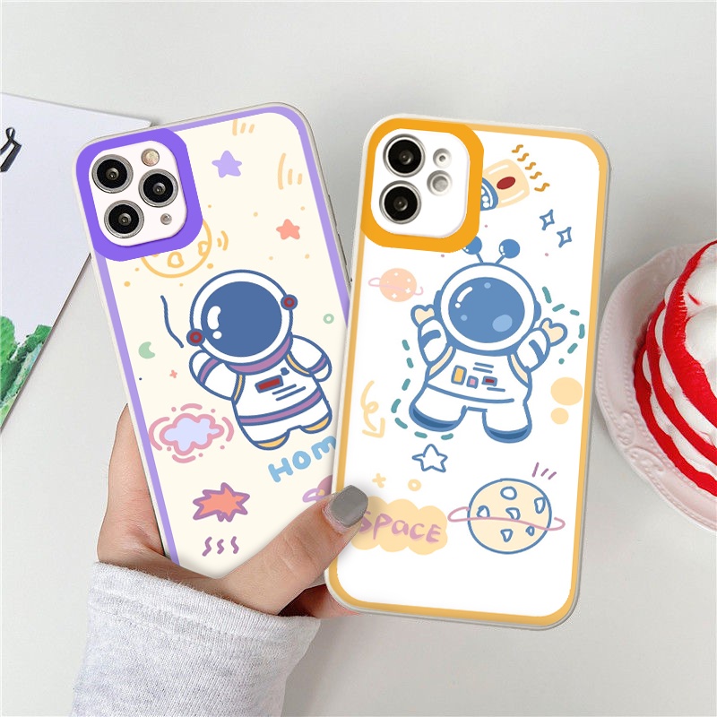 Ốp Iphone siêu đẹp phi hành gia Space ốp lưng iphone cạnh vuông 6plus 7 plus 8 x xr xsmax 11 promax 12 pro 13 pro max