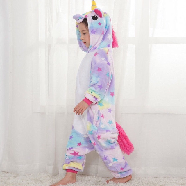 (Có sẵn) Bộ đồ thú unicorn kì lân, bộ đồ thú kì lân galaxy trẻ con