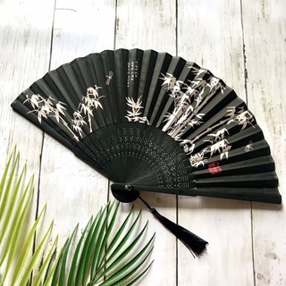 Quạt xoè cổ trang ☘️ Nan gỗ gấp ly ☘️