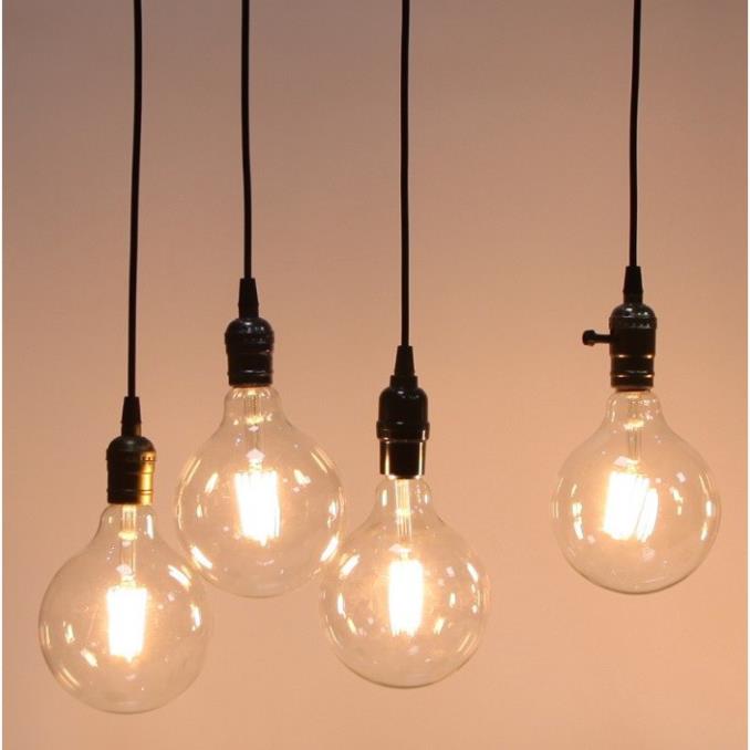 Bộ 5 dây đèn thả cổ điển Vintage bóng đèn tròn Edison G125 8W