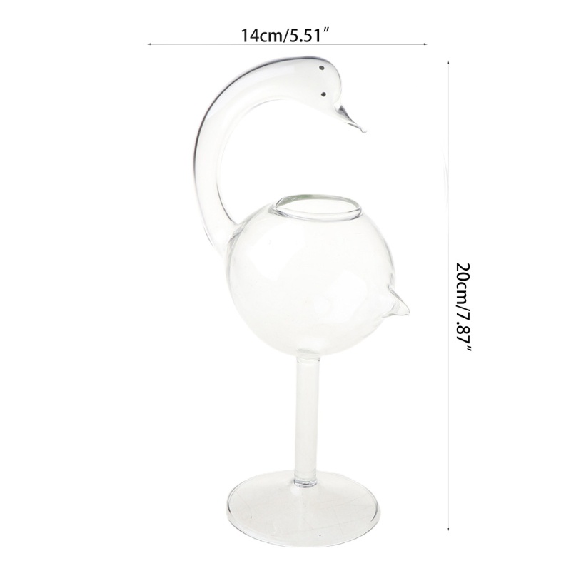 Ly thủy tinh uống rượu cocktail 180ml tạo hình thiên nga ấn tượng