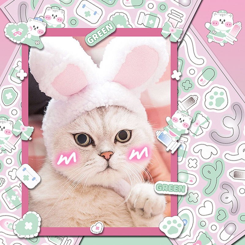 Miếng Dán Trang Trí Thẻ Họa Tiết Hoạt Hình Kiểu Hàn Quốc Dễ Thương