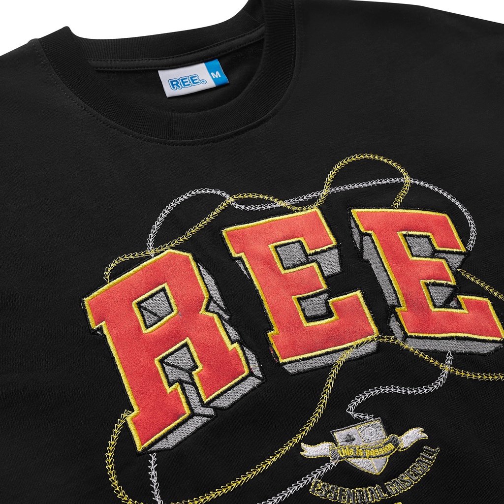 LOCAL BRAND REE - ÁO THUN EMBROIDERED BASIC MÀU ĐEN - THÊU DA