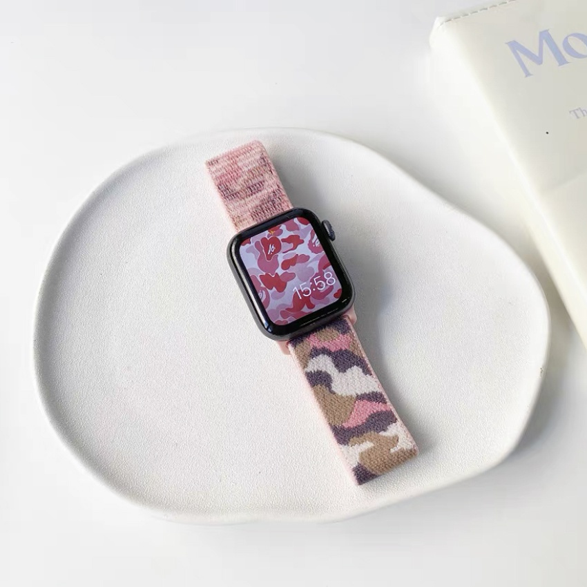 Dây Đeo Nylon Co Giãn 2022 Cho Đồng Hồ Thông Minh Apple Watch 44mm 40mm 45mm 41mm 42mm 38mm 45 mm iWatch Series 3 5 SE 6 7