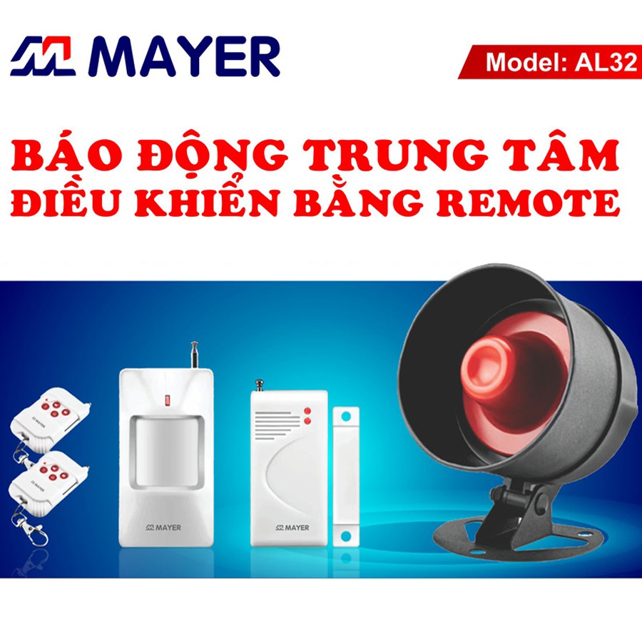 Bộ Báo Động Trung Tâm Điều Khiển Bằng Remote Mayer Al32