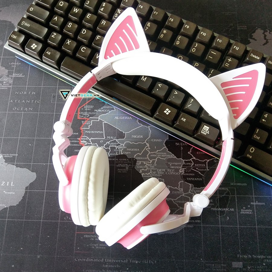 Tai nghe tai mèo Bluetooth Sunshine có led cả ốp và tai mèo, có micro | BigBuy360 - bigbuy360.vn