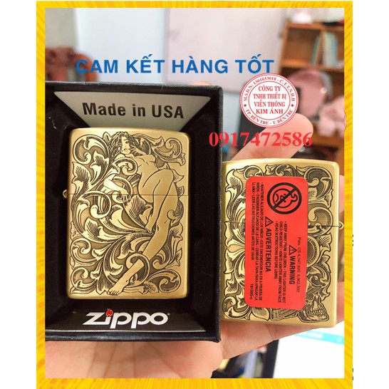 Vỏ Bật Lửa Zippo khắc 5 MẶT HÌNH THIẾU NỮ