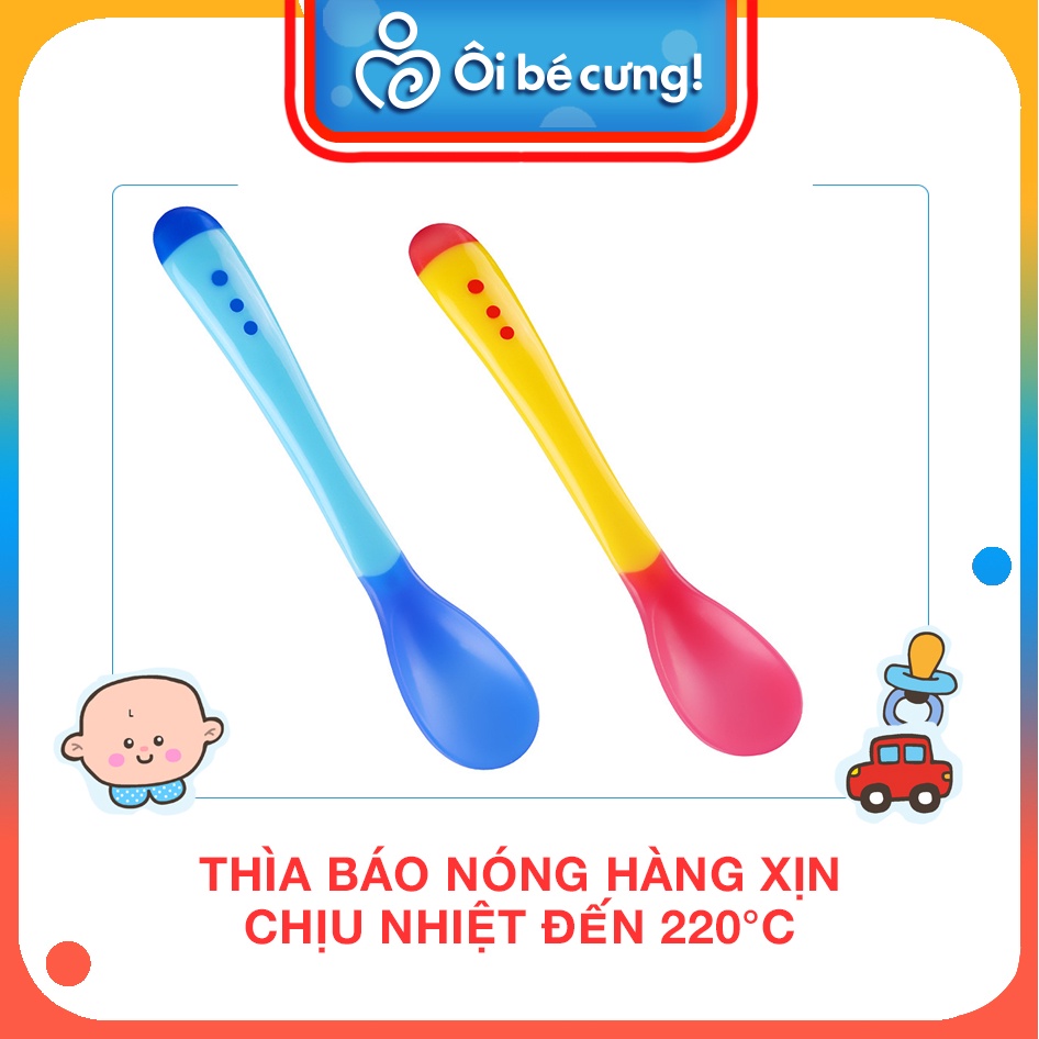 Thìa Silicon Báo Nóng TBN Cho Bé Ăn Dặm Giúp Bé Ăn Ngoan, Ngon Miệng OIBECUNG PK.37 [ Loại Xịn]