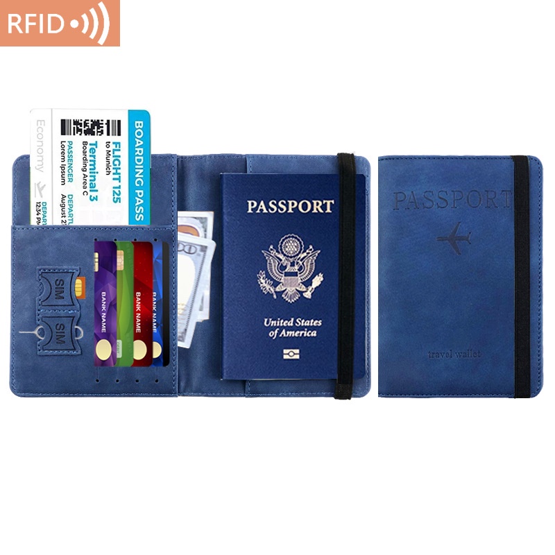 Ví Da PU Cao Cấp Đựng Passport, Hộ Chiếu Tiện Lợi, Nhỏ Gọn. Thiết Kế Nhiều Ngăn Với 6 Màu Siêu Đẹp, Sang Trọng