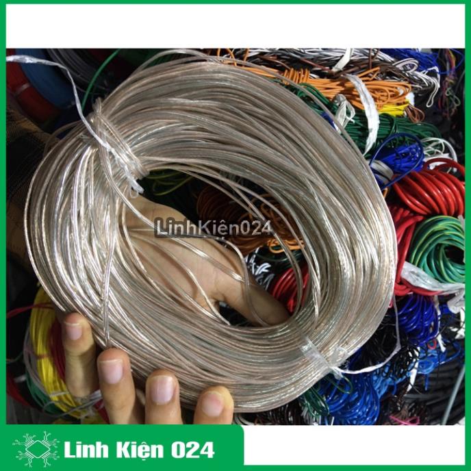 Dây điện 2 lõi trong suốt làm led Neon 0.25mm cuộn vừa 10 mét, 20 mét, 50 mét