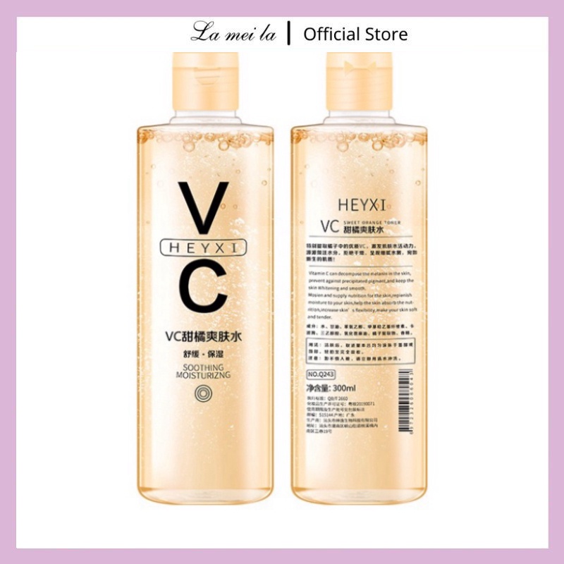 Toner dưỡng ẩm Heyxi làm mờ nếp nhăn thu nhỏ lỗ chân lông dưỡng chất Vitamin C 300ml HTONER1