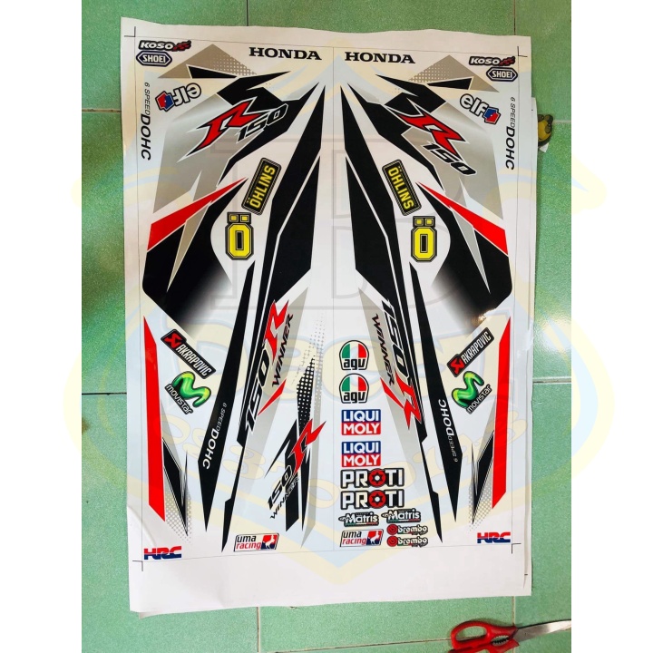 ( Quí khách vui lòng mang ra tiệm cho thợ dán ) Tem winner R 150 trắng