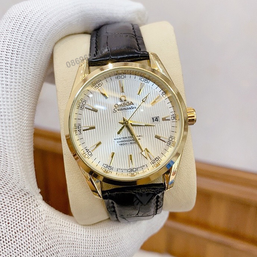 Đồng hồ nam omega dây da cao cấp cực bền chính hãng BH 24 tháng