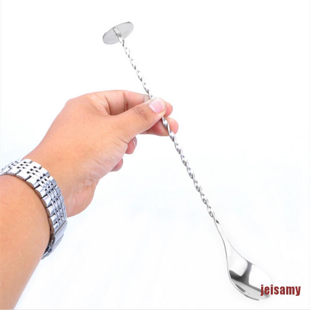 [jei] Cocktail Drink Mixer Stainless Steel Stirring Mixing Spoon Ladle Muddler Bar ajx