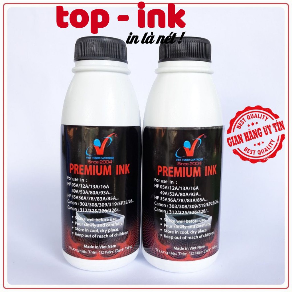 Mực đổ premium ink ( 05A/80A/49A/12A/303/308....) sử dụng cho máy in CANON VÀ HP