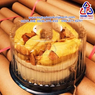 50 Hộp H25 cao đế đen đựng bánh bông lan trứng muối, xôi khuôn 16cm