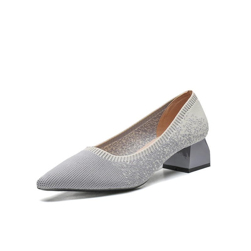 Giày Cao Gót Dệt Kim Mũi Nhọn Thời Trang Cho Nữ