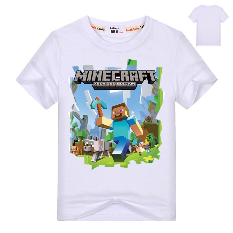 Áo thun cotton in hình Minecraft thời trang