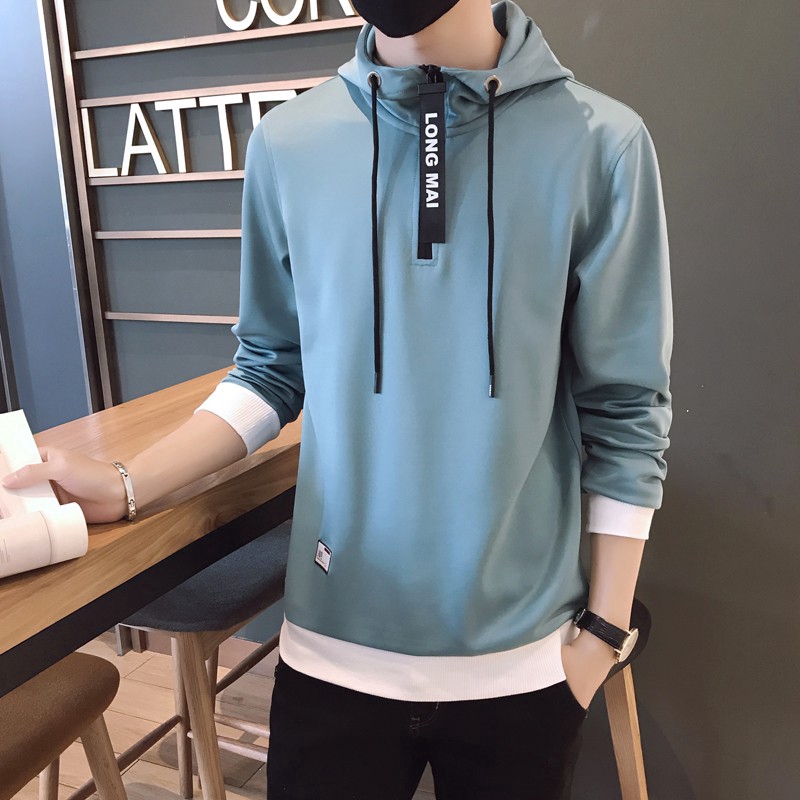Áo hoodie nam đen in chữ phong cách hip hop