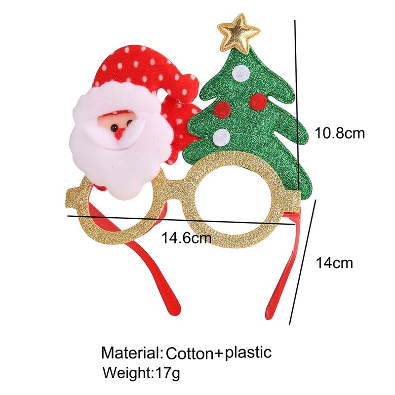 Mắt kính 17KM gọng phối hình cây thông/ ông già noel phụ kiện tham gia tiệc Giáng sinh