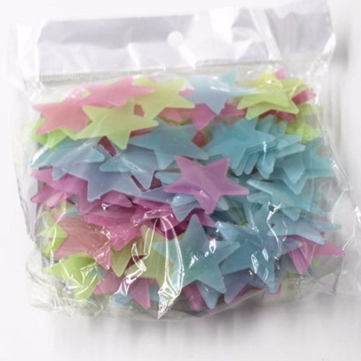 100 ngôi sao dán tường dạ quang 3cm