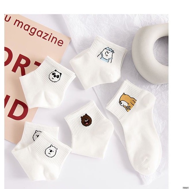 VỚ CỔ TRUNG TRẮNG - GẤU BEAR NÂU