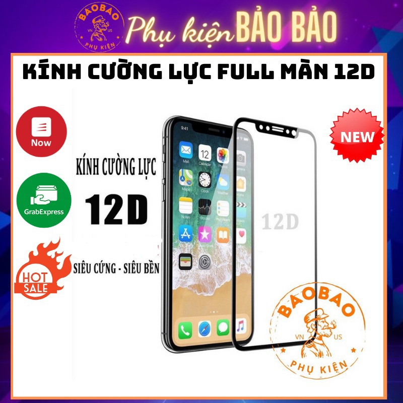 Kính Cường Lực Full Màn 12D ✓ Siêu phẩm mới nhất 2018 ✓ Siêu Cứng ✓ Chống Xước ✓ Chống Nước ✓ Bảo vệ màn hình tuyệt đối