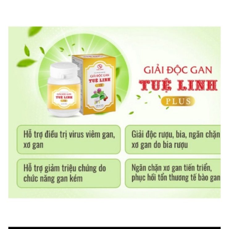 GIẢI ĐỘC GAN TUỆ LINH PLUS_miên phí ship_ giúp hỗ trợ hạ men gan, viêm gan virus, xơ gan và hỗ trợ giải độc gan