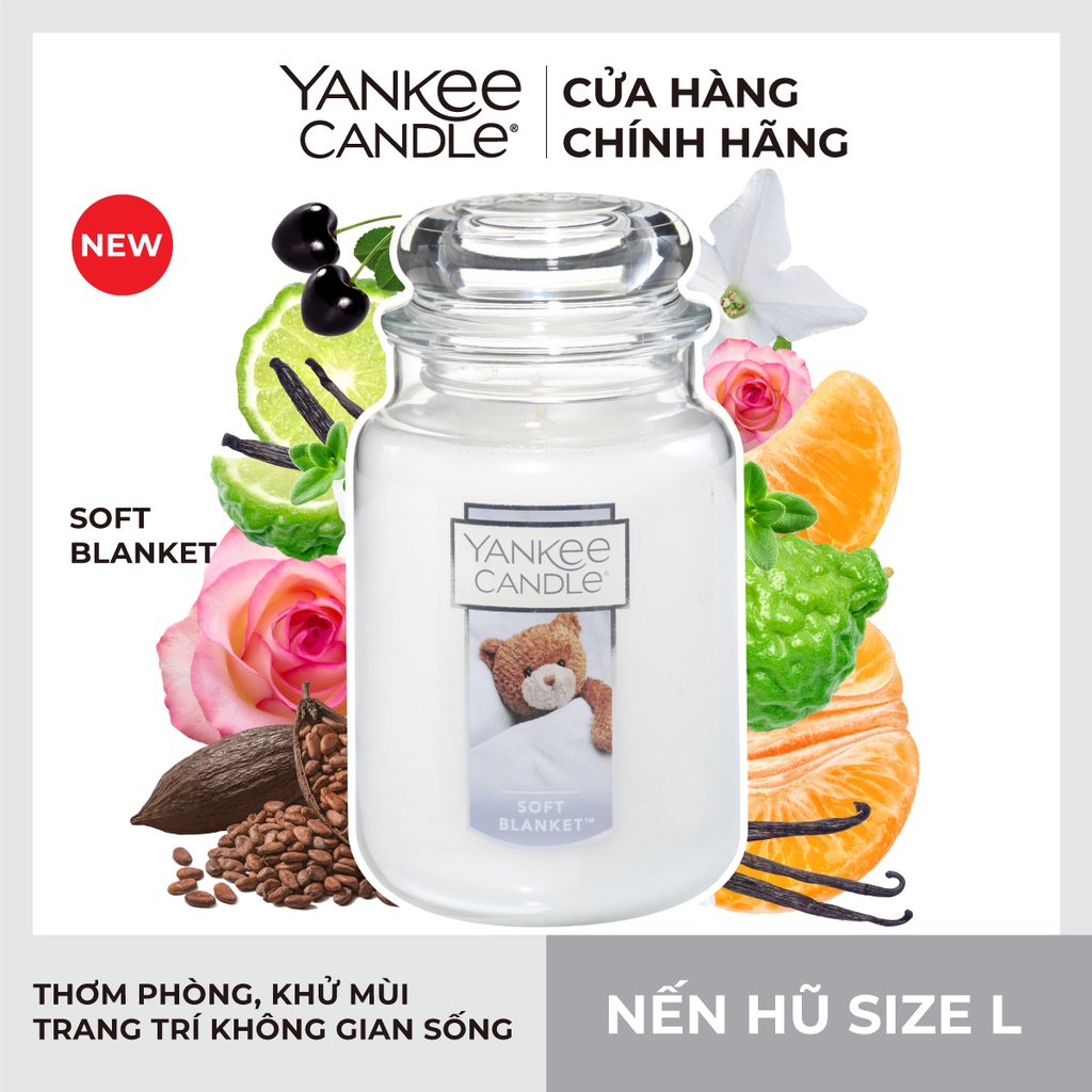 Nến hũ Yankee Candle size L - Soft Blanket (623g)