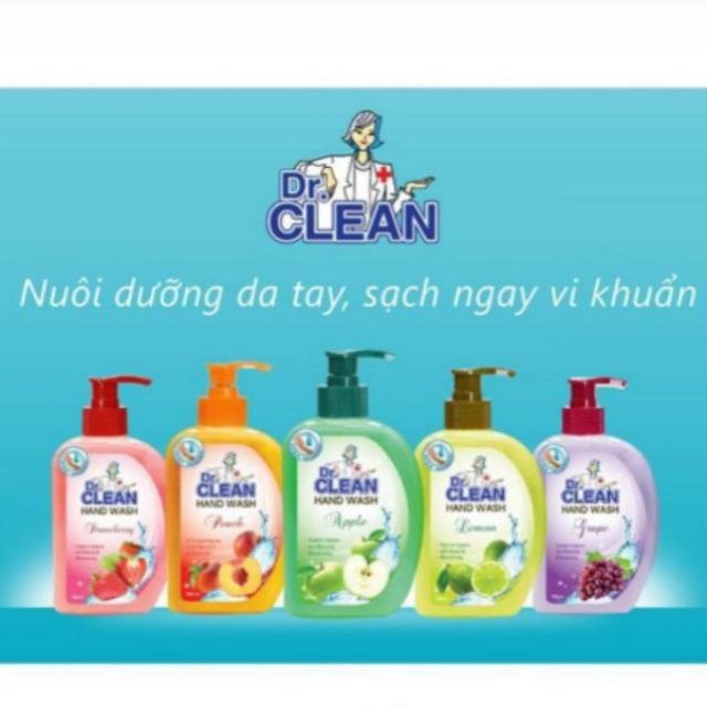 (500ml) Sữa Rửa Tay Dr. Clean kháng khuẩn các mùi