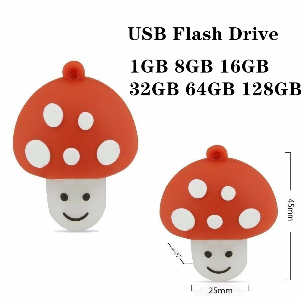 Ổ đĩa flash USB Usb 128gb 64gb 32gb 8gb 1gb 2.0 Hình Nấm Phong cách hoạt hình dễ thương