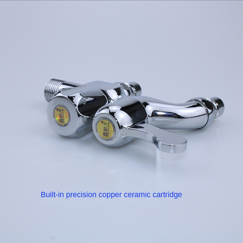 Vòi nước XINKUNLON hai đầu ra có van khóa gắn tường đa năng dành cho máy giặt