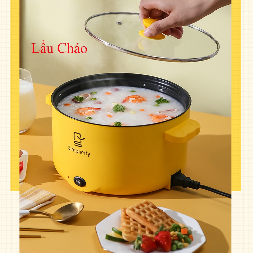 Bếp điện đa năng Simplicity dành cho gia đình lẩu,xào,chiên, lớp chống dính cao cấp, dung tích 2,7-3,2L tiện dụng