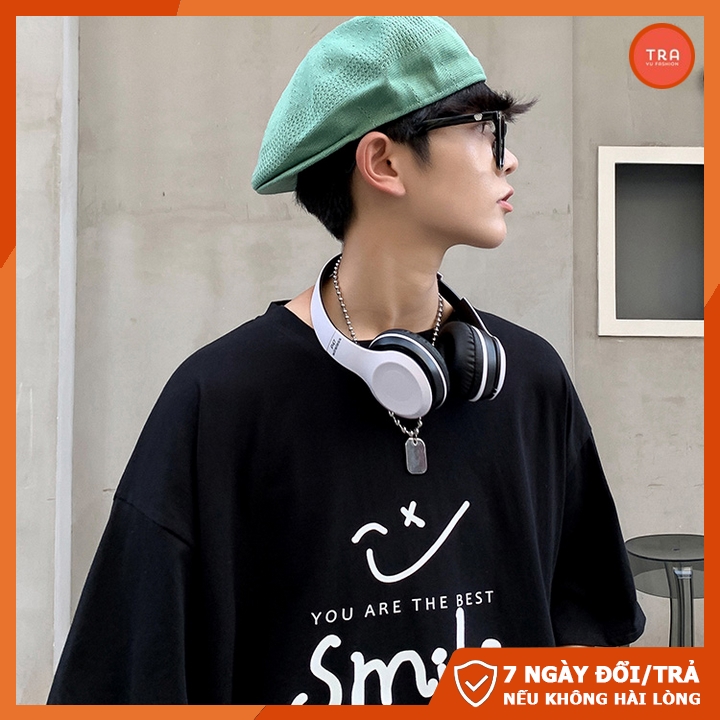 Áo thun tay lỡ nam unisex form rộng chất đẹp mát co dãn 4 chiều in Smile cá tính NTL135 | BigBuy360 - bigbuy360.vn