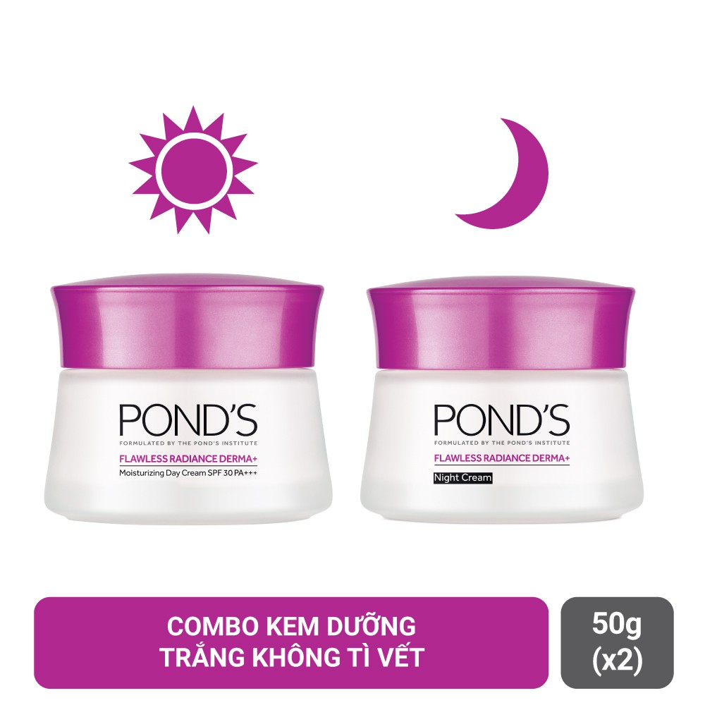 Bộ Sản Phẩm Kem Dưỡng Trắng Da Pond's Flawless Radiance Cao Cấp Ngày Và Đêm 50ml x 2