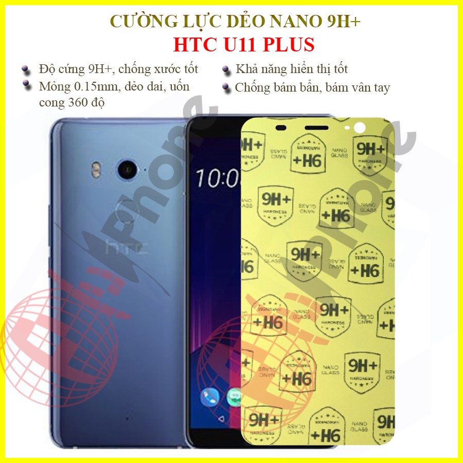 Dán cường lực dẻo nano 9H+ HTC U11 Plus