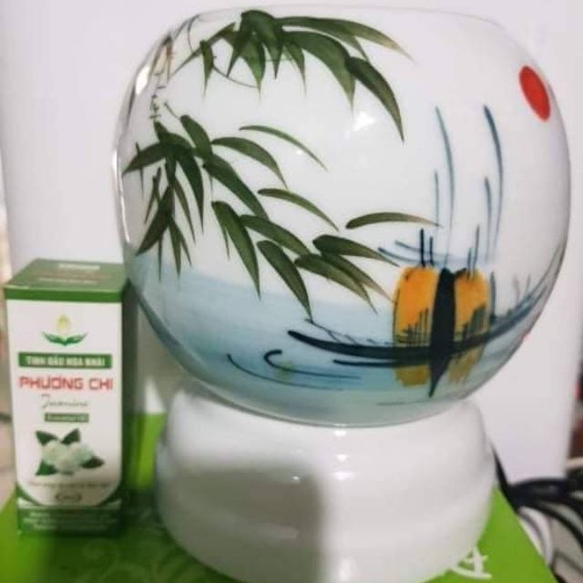 Đèn xông tinh dầu và tinh dầu tràm 50ml