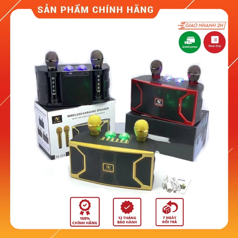 Loa Karaoke YS211 Phiên Bản Mới Nhất, Thiết Kế Cực Đẹp Âm Bass Cực Chất, Tặng Kèm 2 Micro Hát Cực Nhẹ. Bảo Hành 12 Tháng